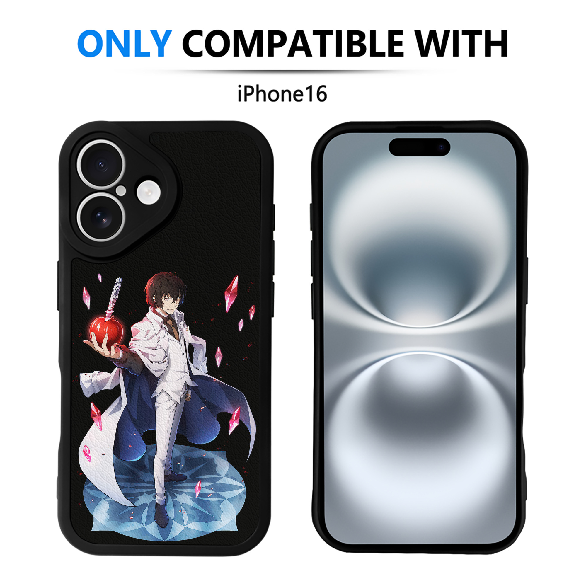 （画像用） 文豪ストレイドッグス Bungo Stray Dogs 【iPhone 16シリーズ対応】シリコンスマホケース（レザー調） 材質：シリコン